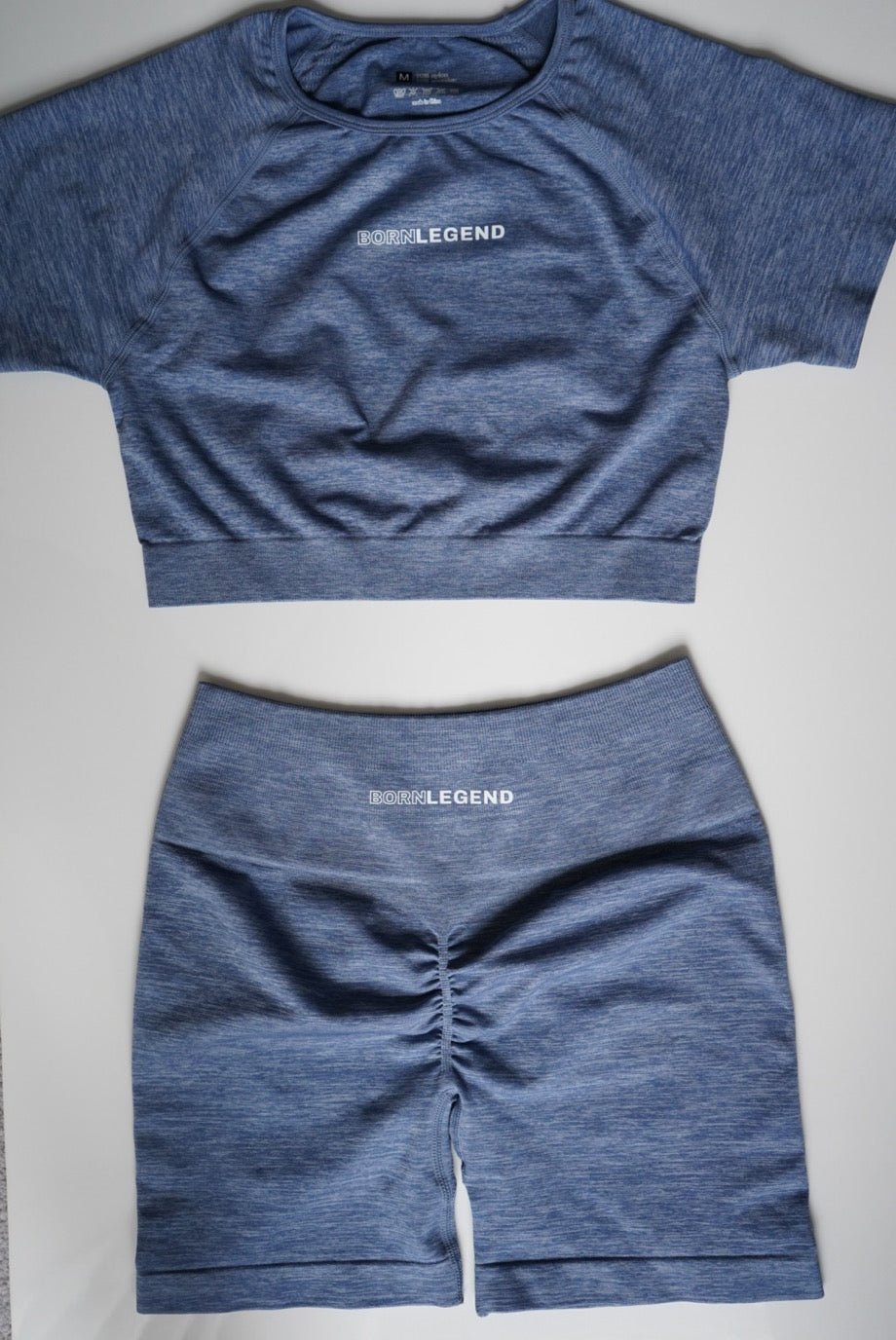 Light Blue Seamless Short Sleeve Top